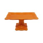 BOLEIRA RETANGULAR COM BABADO LARANJA FAIANÇA