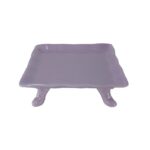 TRAVESSA QUADRADA BABADO COM PÉ CERÂMICA