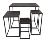 QUARTETO DE MESAS CUBO PRETA