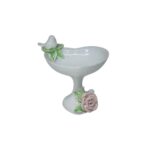 TAÇA CORAÇÃO COM PÁSSARO P CERÂMICA