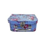 MALETA CARTONADA FLORAL AZUL P
