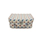 MALETA CARTONADA BRANCA COM ESTRELAS COLOR P