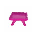 TRAVESSA MINI QUADRADA BABADO COM PÉ - LOUÇA