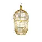 GAIOLA DOURADA COM PULEIRO G - FERRO