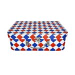 MALETA CARTONADA LOSANGO AZUL VERMELHO E BRANCO G