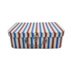 MALETA CARTONADA LISTRAS AZUL VERMELHO E BRANCA G