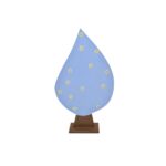 ÁRVORE GOTA AZUL COM FLOR AMARELA G - MDF