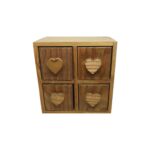 GAVETEIRO COM 4 GAVETAS CORAÇÃO PARA MESA - MADEIRA