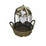 CESTA COM CÚPULA DE FERRO - JUNCO/FERRO