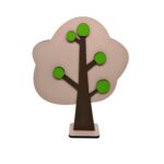 ÁRVORE DELICADA ROSÊ BOLAS VERDES M - MDF