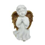 ANJO REZANDO EM PÉ ASA DOURADA M