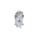 ANJO FLORAL SENTADO MINI MÃOS NO QUEIXO