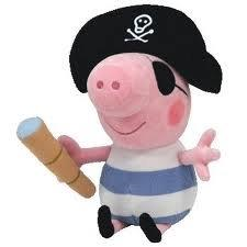 Gorge, personagen do desenho Peppa Pig, vestido de pirata. Pelúcia para locação