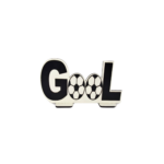 PLACA GOL COM BOLA PRETA E BRANCA
