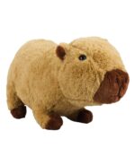 Capivara em plush (pelúcia) para decoração de festa de aniversário no tema Capivaras, disponível para locação.