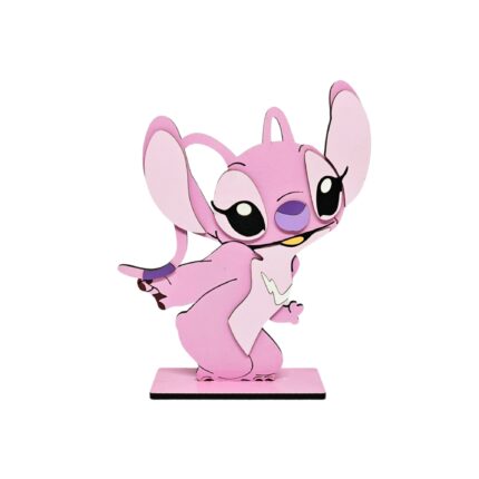 Display de mdf 2D da personagem Angel, para decoração de festa no tema Lilo & Stitch para locação